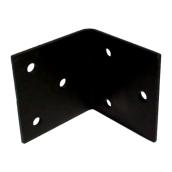 Mabo Metal Heavy-Duty Bent Plate Angle - Black Painted Steel  - 6 x 13/32-in dia Hole - 4-in L x 4-in W x 3/16-in T