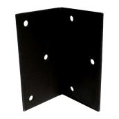Mabo Metal Heavy-Duty Bent Plate Angle - Black Painted Steel - 13/32-in Holes - 3/16-in T x 4-in W x 7-in L