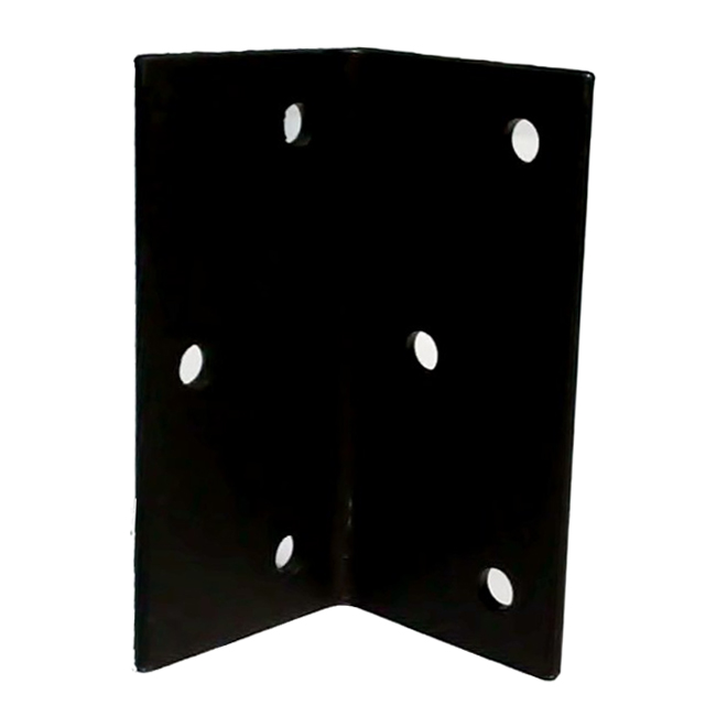 Mabo Metal Heavy-Duty Angle - Black Painted Steel - 9/16-in Holes - 1/4-in T x 4-in W x 8-in L