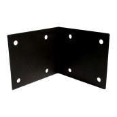 Mabo Metal Heavy-Duty Bent Plate Angle - Black Painted Steel - 13/32-in Holes - 1/8-in T x 6-in W x 5-in L