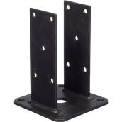 Base de poteau 4'' x 4'' en acier, 6'' x 6'' x 8 1/4'', noir
