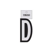 Klassen Self-Adhesive and Reflective Letter D - 3-in - Vinyl - Black and Silver