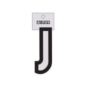 Klassen Self-Adhesive and Reflective Letter J - 3-in - Vinyl - Black and Silver