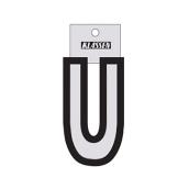 Klassen Self-Adhesive and Reflective Letter U - 3-in - Vinyl - Black and Silver