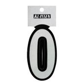 Klassen Self-Adhesive and Reflective Number 0 - 3-in - Vinyl - Black and Silver