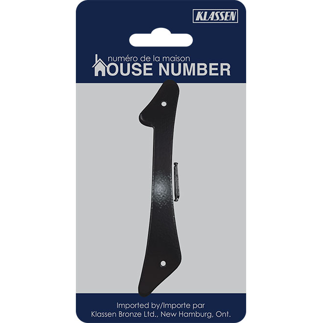 Klassen House Number 1 - 3 1/2-in - Aluminum - Black