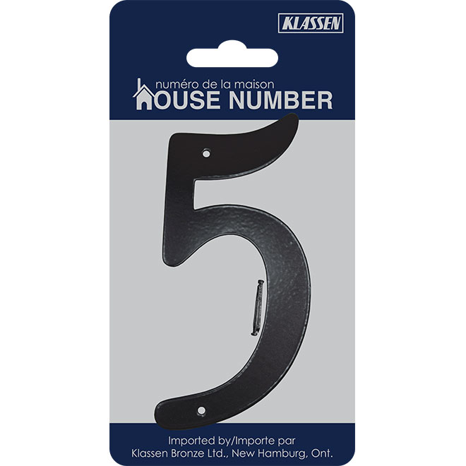 Klassen House Number 5 - 3 1/2-in - Aluminum - Black 1052934 | RONA