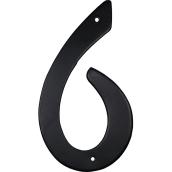 Klassen House Number 6 - 3 1/2-in - Aluminum - Black