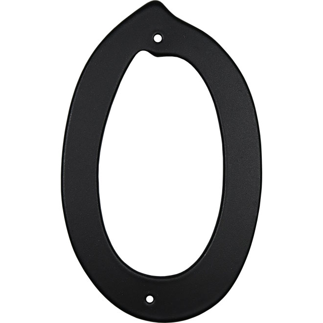 Klassen House Number 0 - 3 1/2-in - Aluminum - Black