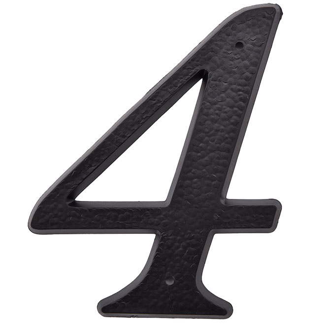 Klassen House Number 4 - 5-in - Plastic - Black