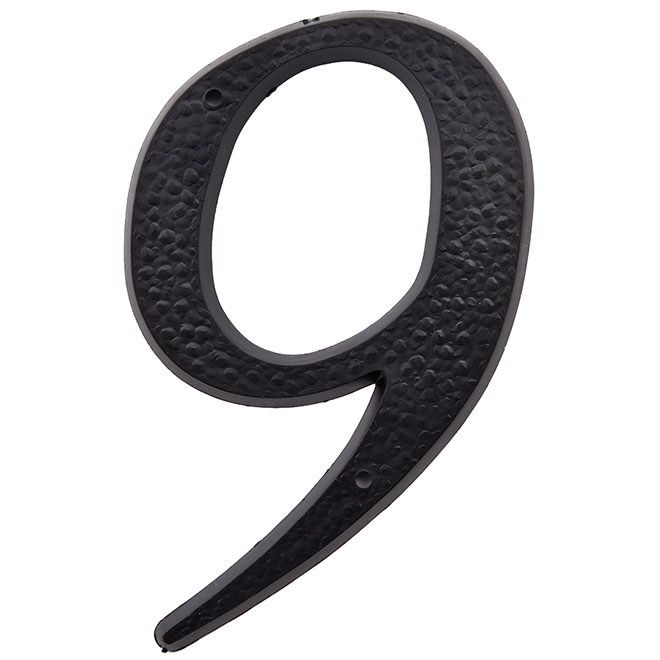 Klassen House Number 9 - 5-in - Plastic - Black