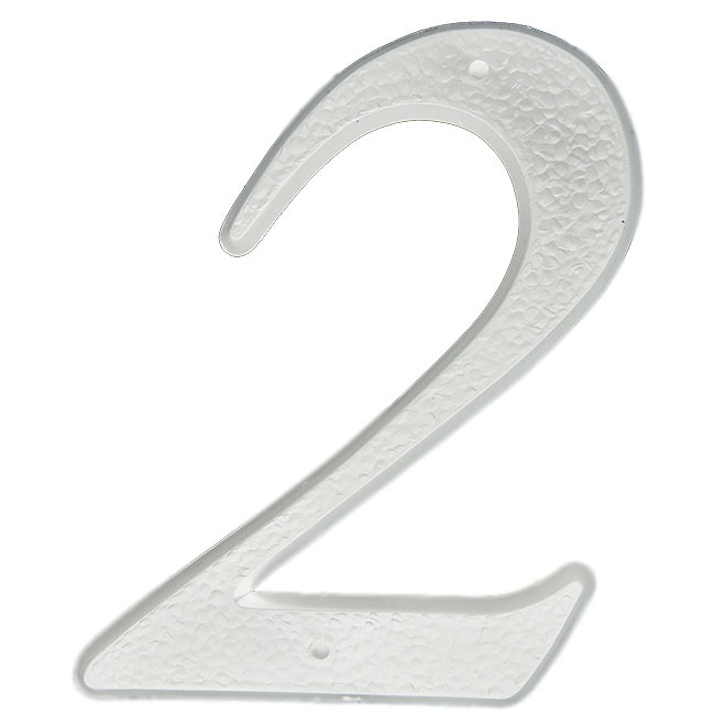 Klassen House Number 2 5in Plastic White 1060317 RONA