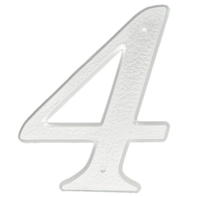 Klassen House Number 4 5in Plastic White 1060333 RONA