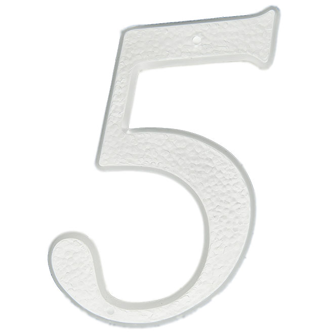 Klassen House Number 5 5in Plastic White 1060341 RONA