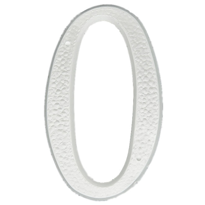 Klassen House Number 0 5in Plastic White 1060406 RONA