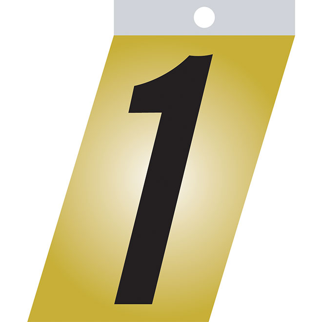 Klassen Self-Adhesive Metal Number 1 - 2-in - Black