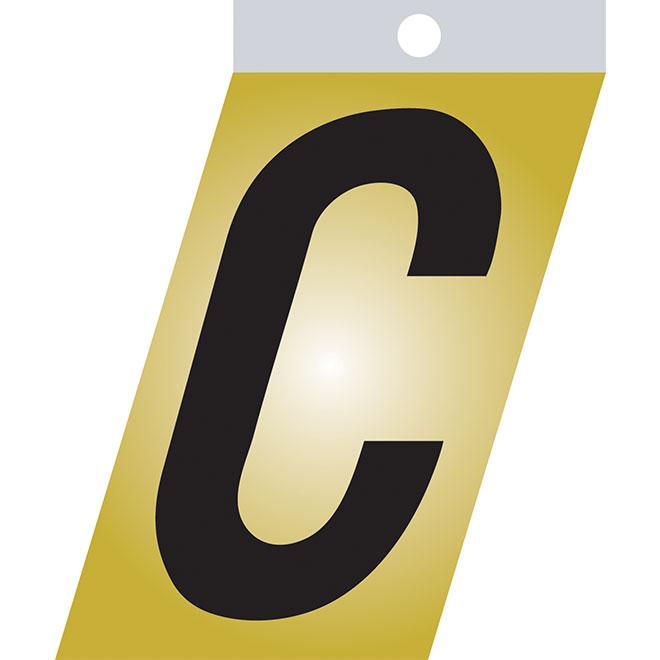 Klassen Self-Adhesive Metal Letter - C - 2-in - Black