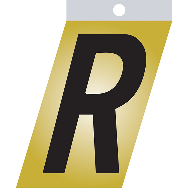 Klassen Self-Adhesive Metal Letter - R - 2-in - Black