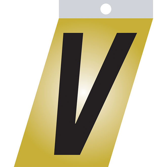 Klassen Self-Adhesive Metal Letter - V - 2-in - Black