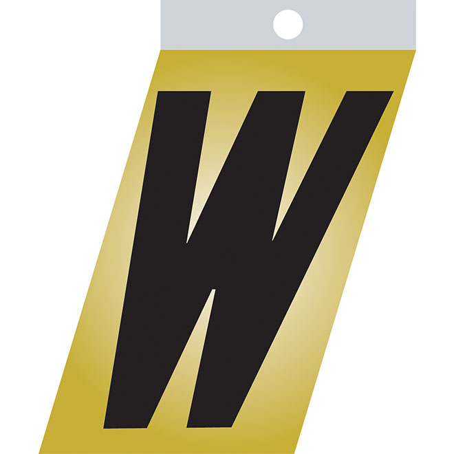 Klassen Self-Adhesive Metal Letter - W - 2-in - Black