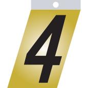 Klassen Self-Adhesive Metal Number  4 - 3-in - Black