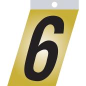 Klassen Self-Adhesive Metal Number  6 - 3-in - Black