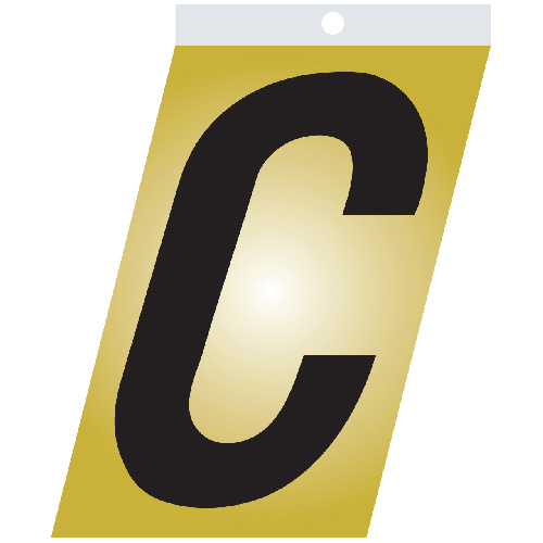 Klassen Self-Adhesive Metal Letter C - 3-in - Black