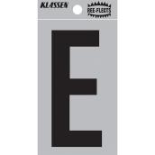 Klassen Ree-Flects Reflective Letter E - 2-in - Vinyl - Black and Silver