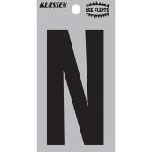 Klassen Ree-Flects Reflective Letter N - 2-in - Vinyl - Black and Silver