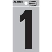 Klassen Ree-Flects Reflective Number 1 - 2-in - Vinyl - Black and Silver