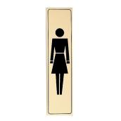 Klassen Self-Adhesive Ladies' Room Sign - 2-in x 8-in - Black and Gold