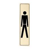 Klassen Self-Adhesive Men's Room Sign - 2-in x 8-in - Black and Gold