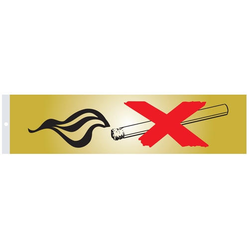 Klassen Self-Adhesive No Smoking Sign - 2-in x 8-in - Aluminum