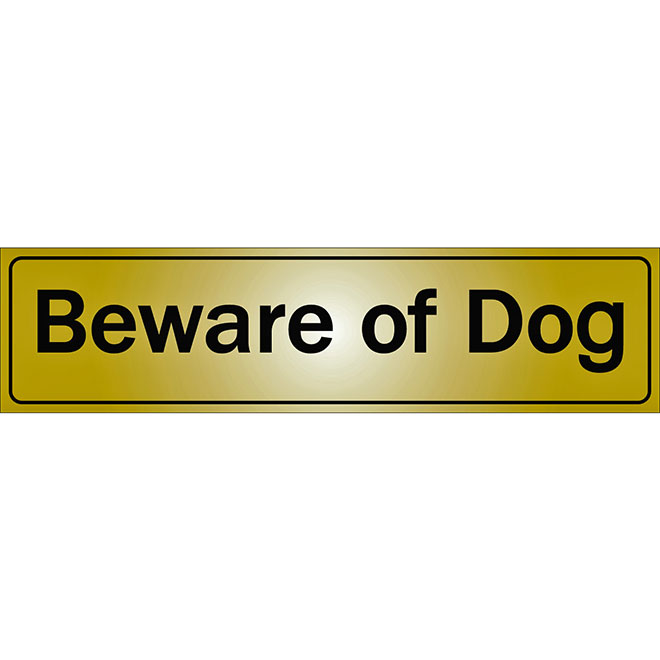 Panneau autocollant anglais Beware of Dog de Klassen, 2 po x 8 po, aluminium