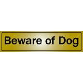 Klassen Self-Adhesive Beware of Dog Sign - 2-in x 8-in - Aluminum