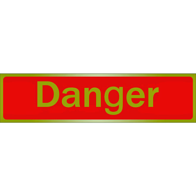 Klassen Self-Adhesive Danger Sign - 2-in x 8-in - Aluminum