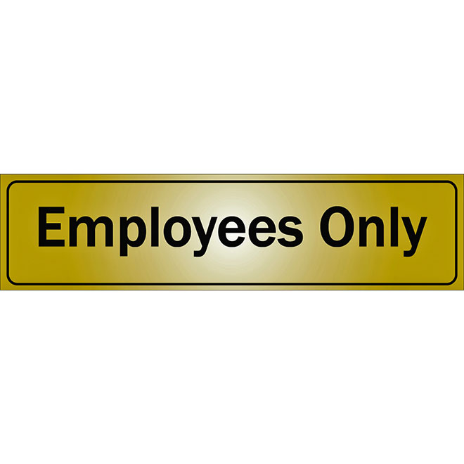 Klassen Self-Adhesive Employees Only Sign - 2-in x 8-in - Aluminum