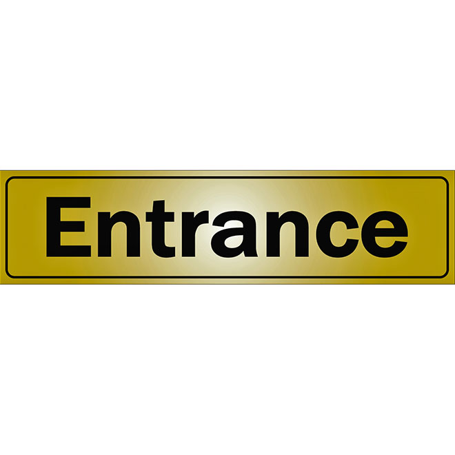 Klassen Self-Adhesive Entrance Sign - 2-in x 8-in - Aluminum