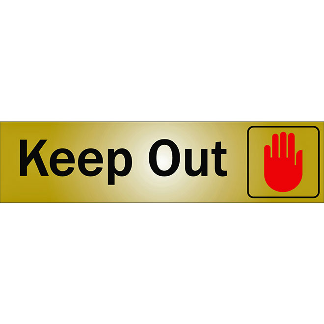 Klassen Self-Adhesive Keep Out Sign - 2-in x 8-in - Aluminum