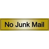 Klassen Self-Adhesive No Junk Mail Sign - 2-in x 8-in - Aluminum