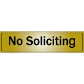 Klassen Self-Adhesive No Soliciting Sign - 2-in x 8-in - Aluminum