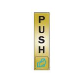 Klassen Self-Adhesive Push Sign - 2-in x 8-in - Aluminum