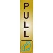 Klassen Self-Adhesive Pull Sign - 2-in x 8-in - Aluminum