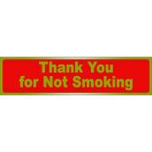 Klassen Self-Adhesive Thank You for Not Smoking Sign - 2-in x 8-in - Aluminum