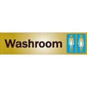 Klassen Self-Adhesive Washroom Sign - 2-in x 8-in - Aluminum