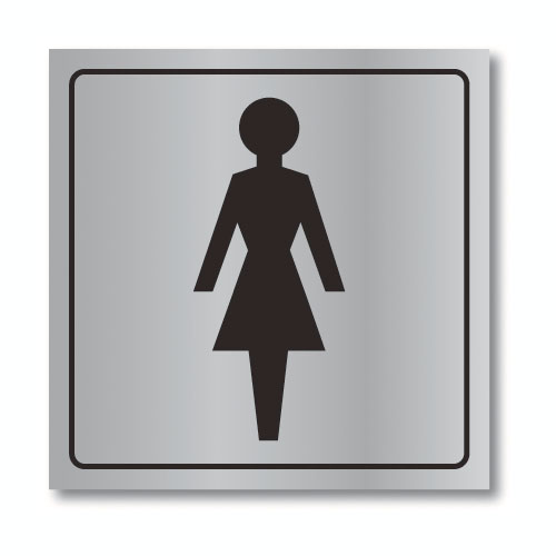 Klassen International Ladies' Room Sign - 5 1/2-in x 5 1/2-in - Aluminum