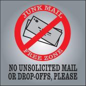 Klassen No Junk Mail Sign - 3 1/2-in x 3 1/2-in - Aluminum