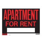 Panneau anglais Apartment for Rent de Klassen, 8 po x 12 po, plastique