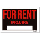 Panneau anglais For Rent - Inquire de Klassen, 8 po x 12 po, plastique