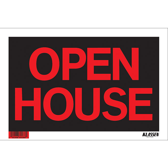 Klassen Open House Sign - 8-in x 12-in - Plastic